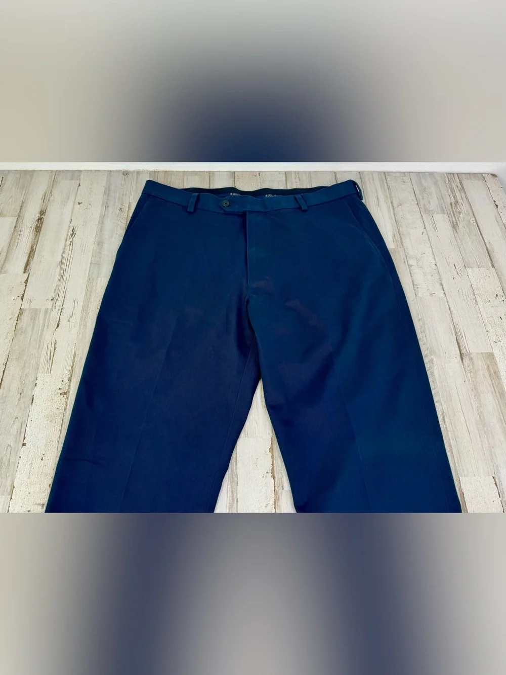 Brooks Brothers Advantage Chino Milano Pleated Khaki Pants Mens 36x34 Navy Blue
